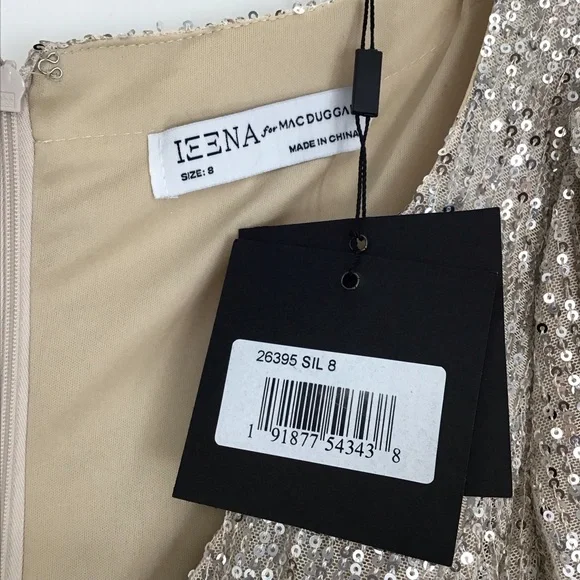 IEENA /MAC DUGGAL NWT Sequin Stretch Wrap Maxi Gown Formal Wedding Party Size 8 - Picture 6 of 14